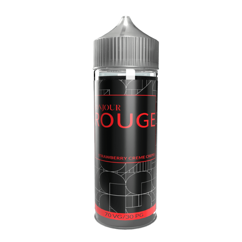 Bonjour Rouge – 100ml Rouge (Strawberry Crème Crepes) E-Liquid No Nicotine (70VG/30PG)