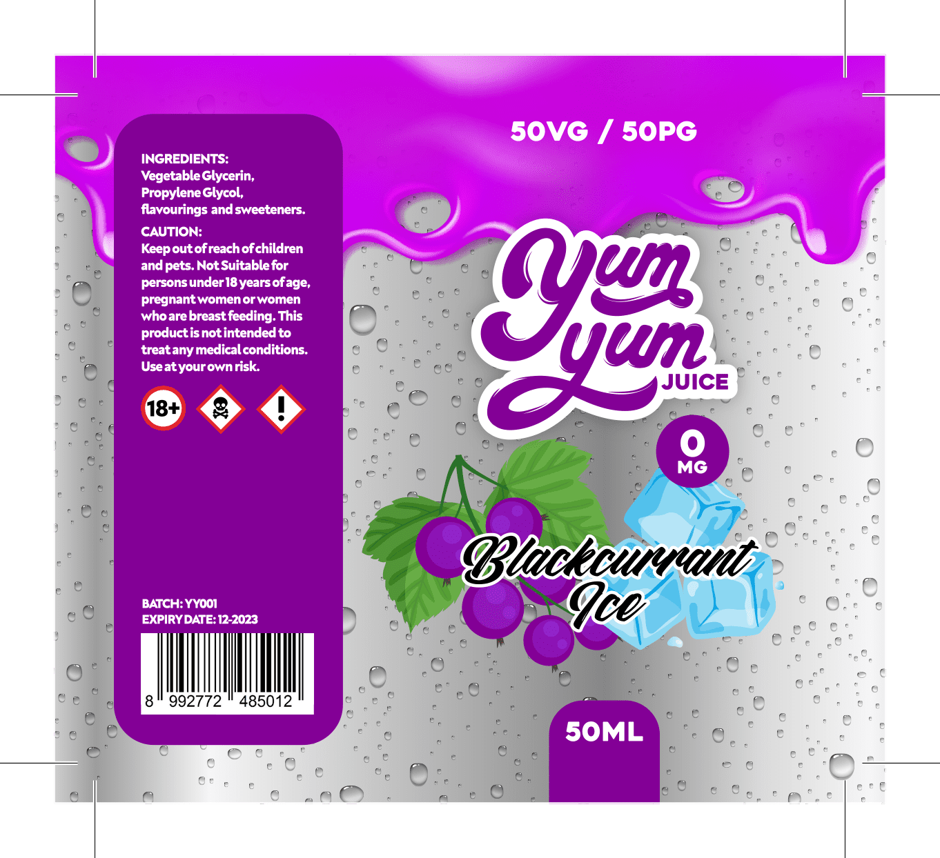 Yum Yum Labels - Blackcurrant Ice