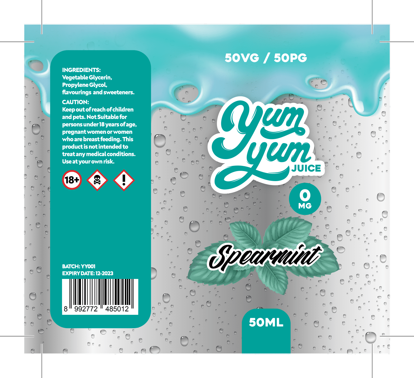 Yum Yum Labels - Spearmint