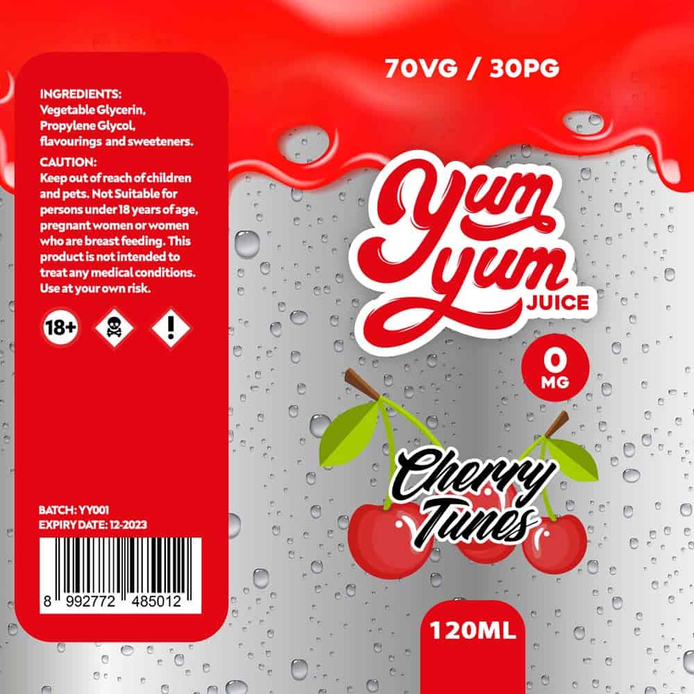 Yum Yum Labels - Cherry Tunes (100ml) 70-30