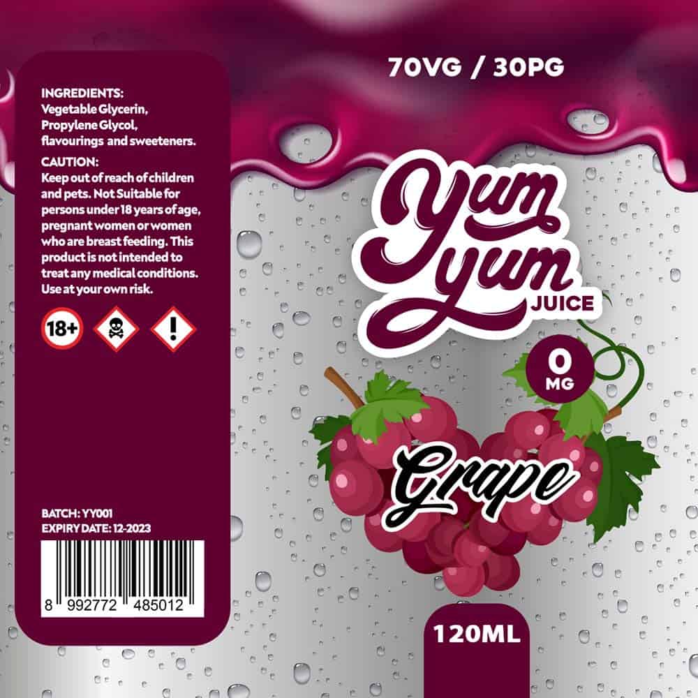 Yum Yum Labels Grape 100ml 70 30